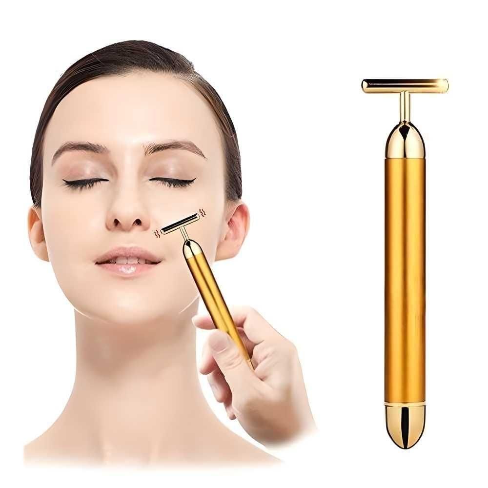 24K Gold Energy Beauty Bar – Facial Massage Roller